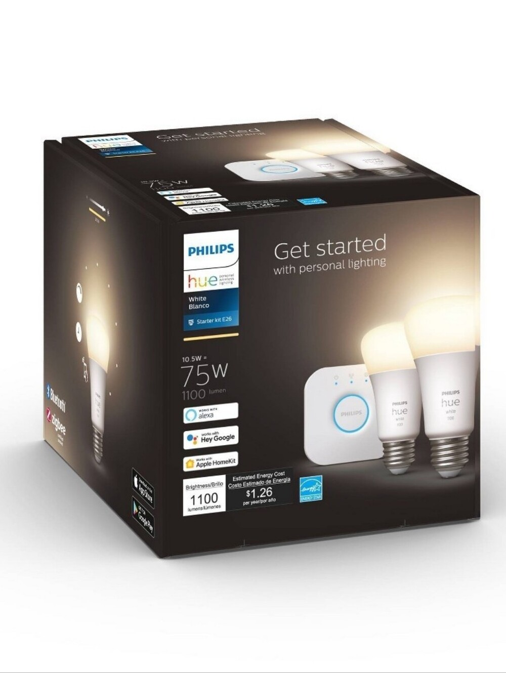 Philips Hue Starter Kit - White Smart Bulbs & Bridge